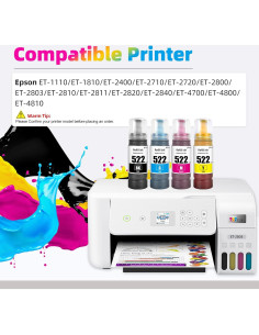 Botellas de Tinta de Recarga T522 EXCERCUS 4 Unidades 70ml 2