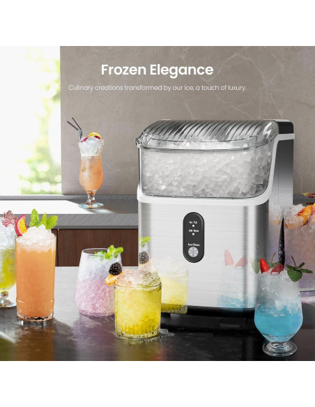 Máquina de Hielo Nugget Crzoe 15.88 kg/día Autolimpiante