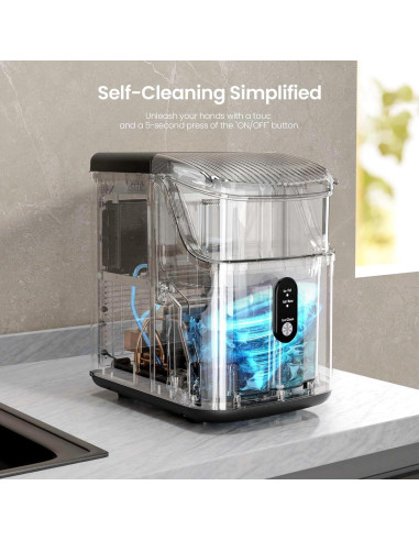 Máquina de Hielo Nugget Crzoe 15.88 kg/día Autolimpiante