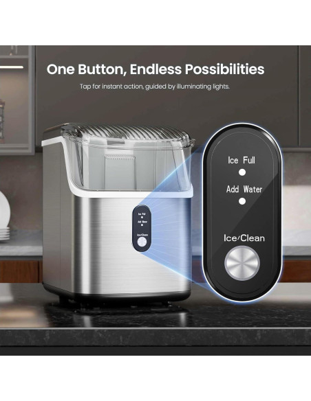 Máquina de Hielo Nugget Crzoe 15.88 kg/día Autolimpiante