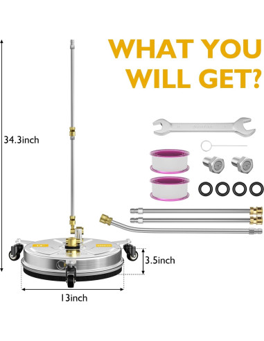 Limpiador de Superficies 2-en-1 EVEAGE 33cm para Lavadora a Presión
