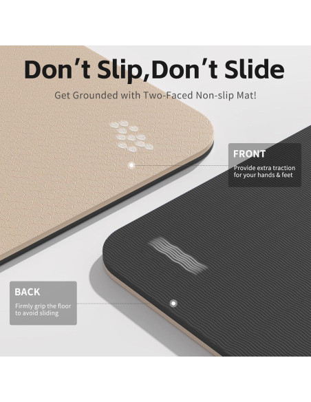 Estera de Yoga PAIDU 183x61cm 8mm Antideslizante TPE