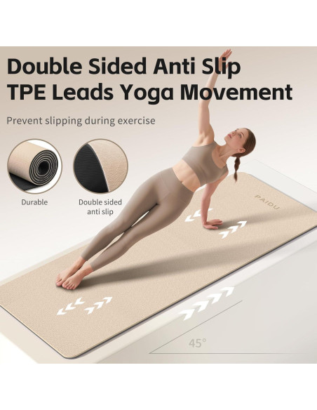 Estera de Yoga PAIDU 183x61cm 8mm Antideslizante TPE