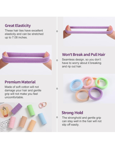 100 Gomas de Pelo Gruesas Bessrung Sin Costura Caramelo