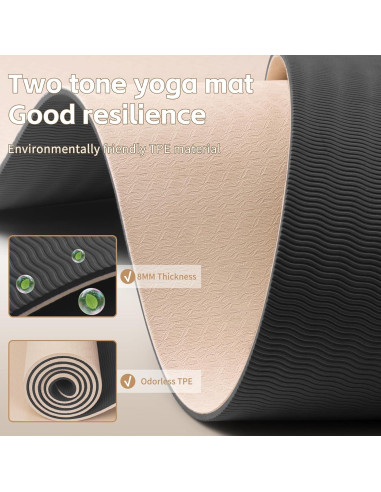Estera de Yoga PAIDU 183x61cm 8mm Antideslizante TPE