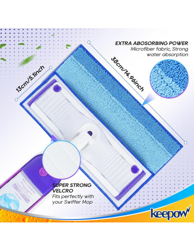 Paños de Mopa Reutilizables KEEPOW 5 Unidades 33-38 cm