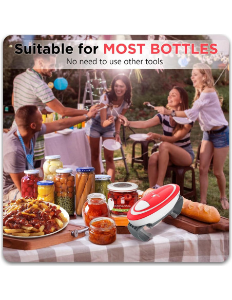 Abridor Eléctrico de Frascos Kitchek Shop KC13 - Ligero y Automático