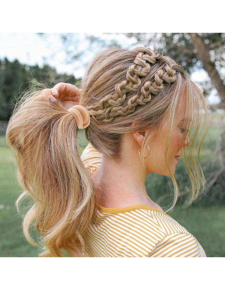 100 Gomas de Pelo Gruesas Bessrung Sin Costura Caramelo