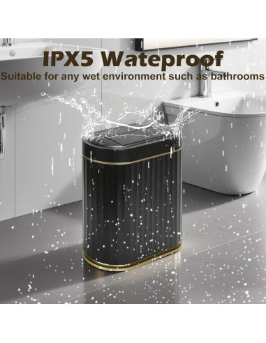 Cubo de Basura Automático Syncvibe 2 Galones Negro/Dorado