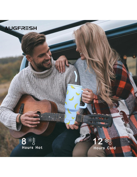 Taza Aislada 40 oz MugFresh Banana con Asa y Popote