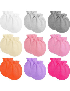 18 Pares Mitones de Algodón para Bebés 0-6 Meses Coloridos 2
