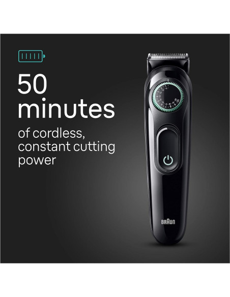 Braun Kit de Estilo Todo en Uno 3 en 1 AIO3430, Recortadora de Barba y Nariz, 20 Longitudes