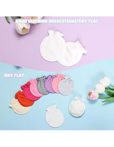 18 Pares Mitones de Algodón para Bebés 0-6 Meses Coloridos