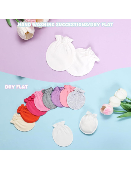 18 Pares Mitones de Algodón para Bebés 0-6 Meses Coloridos