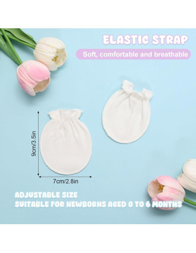 18 Pares Mitones de Algodón para Bebés 0-6 Meses Coloridos