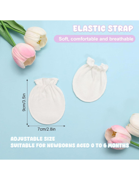 18 Pares Mitones de Algodón para Bebés 0-6 Meses Coloridos