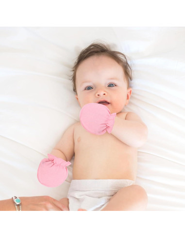 18 Pares Mitones de Algodón para Bebés 0-6 Meses Coloridos