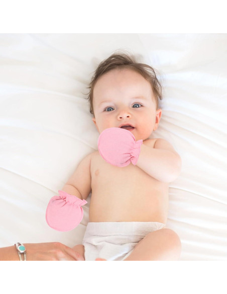 18 Pares Mitones de Algodón para Bebés 0-6 Meses Coloridos