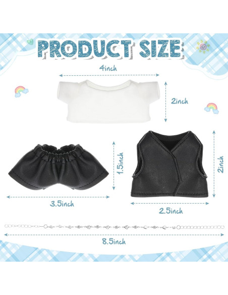 Conjunto de Ropa para Muñecas Hiboom 17 cm Camiseta y Chaleco