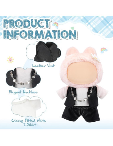 Conjunto de Ropa para Muñecas Hiboom 17 cm Camiseta y Chaleco