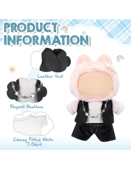 Conjunto de Ropa para Muñecas Hiboom 17 cm Camiseta y Chaleco