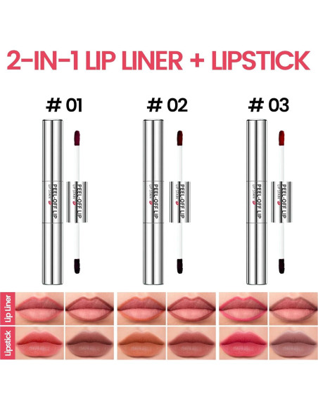 Tinte de Labios Peel Off HOSAILY Doble Cara Impermeable 4.2g