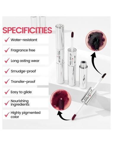Tinte de Labios Peel Off HOSAILY Doble Cara Impermeable 4.2g
