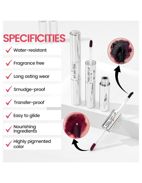 Tinte de Labios Peel Off HOSAILY Doble Cara Impermeable 4.2g