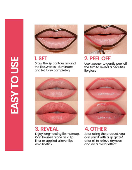 Tinte de Labios Peel Off HOSAILY Doble Cara Impermeable 4.2g