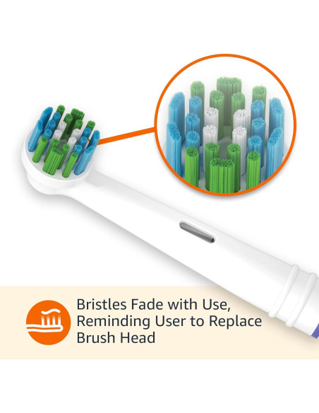 Cabezal de cepillo de dientes eléctrico Amazon Basics, 3 unidades, compatible Oral-B