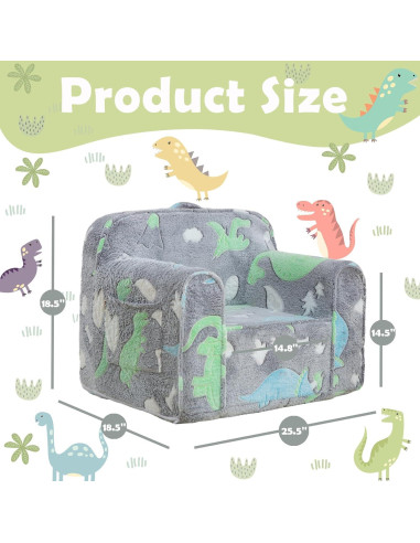 Sillón Infantil Kisdsa Dino Brillante 45.7x63.5x47 cm