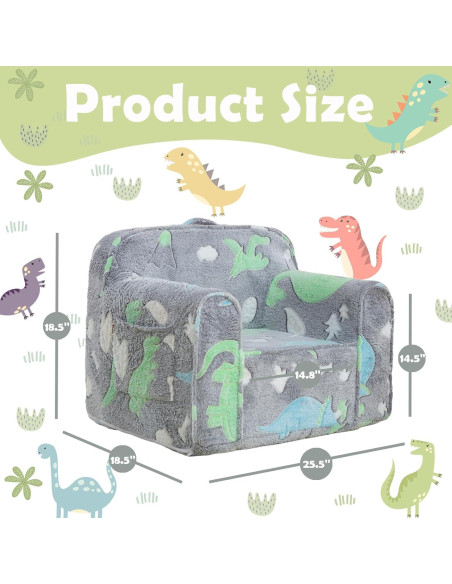 Sillón Infantil Kisdsa Dino Brillante 45.7x63.5x47 cm