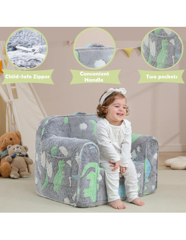 Sillón Infantil Kisdsa Dino Brillante 45.7x63.5x47 cm