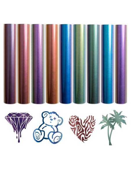 Vinilo de Transferencia de Calor Tintnut Camaleón 30.48x25.4cm 9 Colores