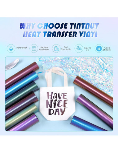 Vinilo de Transferencia de Calor Tintnut Camaleón 30.48x25.4cm 9 Colores