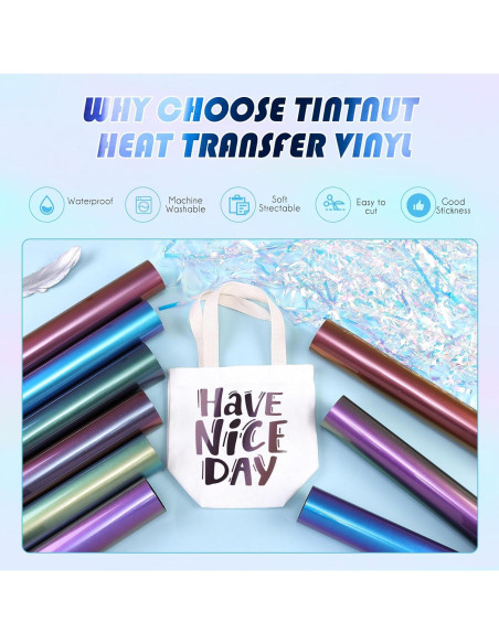 Vinilo de Transferencia de Calor Tintnut Camaleón 30.48x25.4cm 9 Colores