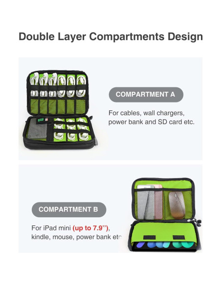 Organizador de Cables Luxtude Mediano Negro Doble Capa