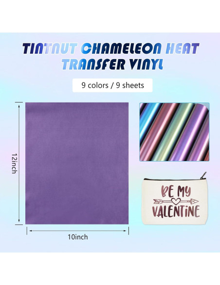 Vinilo de Transferencia de Calor Tintnut Camaleón 30.48x25.4cm 9 Colores