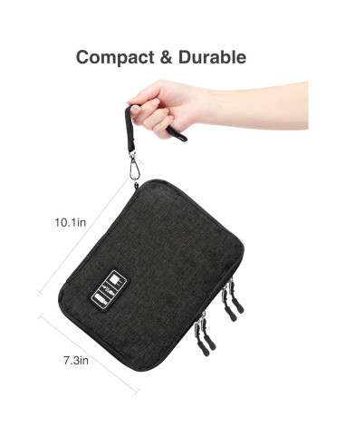 Organizador de Cables Luxtude Mediano Negro Doble Capa