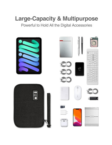 Organizador de Cables Luxtude Mediano Negro Doble Capa