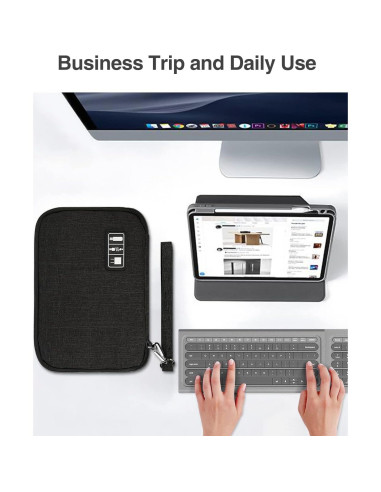 Organizador de Cables Luxtude Mediano Negro Doble Capa