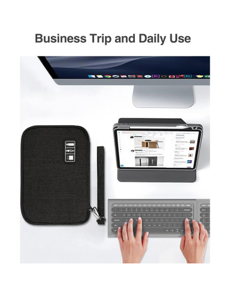 Organizador de Cables Luxtude Mediano Negro Doble Capa