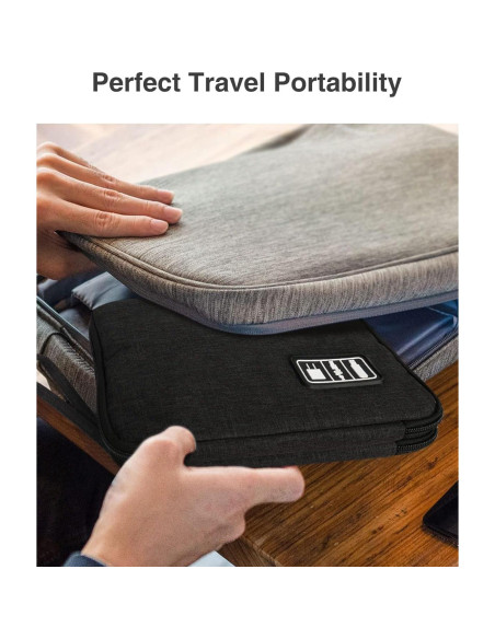 Organizador de Cables Luxtude Mediano Negro Doble Capa