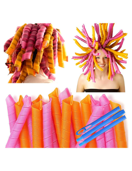 50 Rulos de Pelo Espiral Sin Calor MC-MAGIC CURLER 55.88 cm