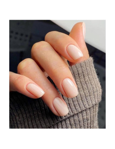 Uñas Postizas Morily Cortas Cuadradas Nude Brillantes - 24 Piezas