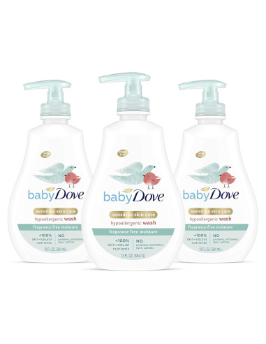 Baby Dove Lavado Corporal 385 ml x 3 Piel Sensible Sin Fragancia