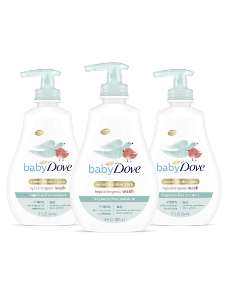 Baby Dove Lavado Corporal 385 ml x 3 Piel Sensible Sin Fragancia