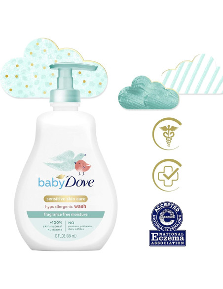 Baby Dove Lavado Corporal 385 ml x 3 Piel Sensible Sin Fragancia