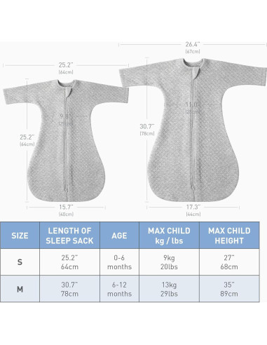 Saco de Sueño para Bebés Amrcbb 1.5 Tog Algodón 3-6 Meses