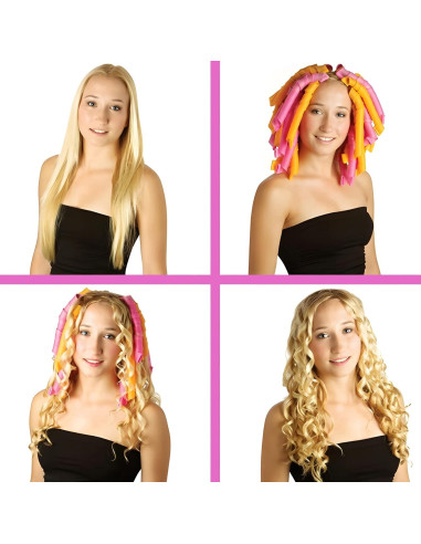50 Rulos de Pelo Espiral Sin Calor MC-MAGIC CURLER 55.88 cm